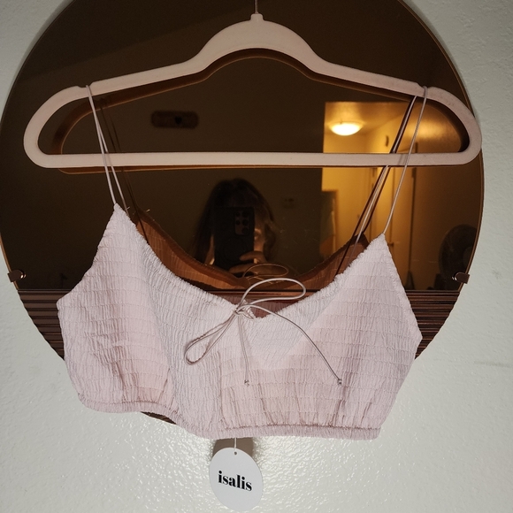 NWT Isalis Pastel Pink Crop Top - Picture 1 of 3